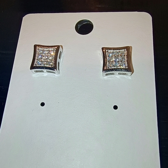 Moissanite Jewelry - Elegant Silver Moissanite Stud Earrings